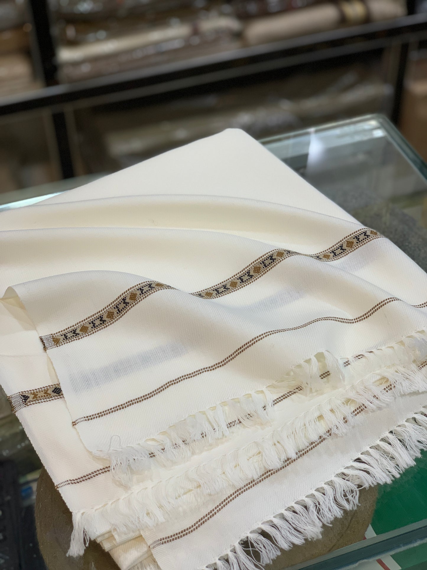 Zaitoon white Shawl