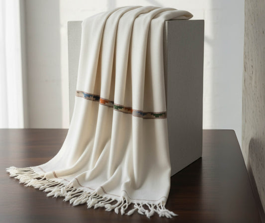 White Australian Wool Shawl